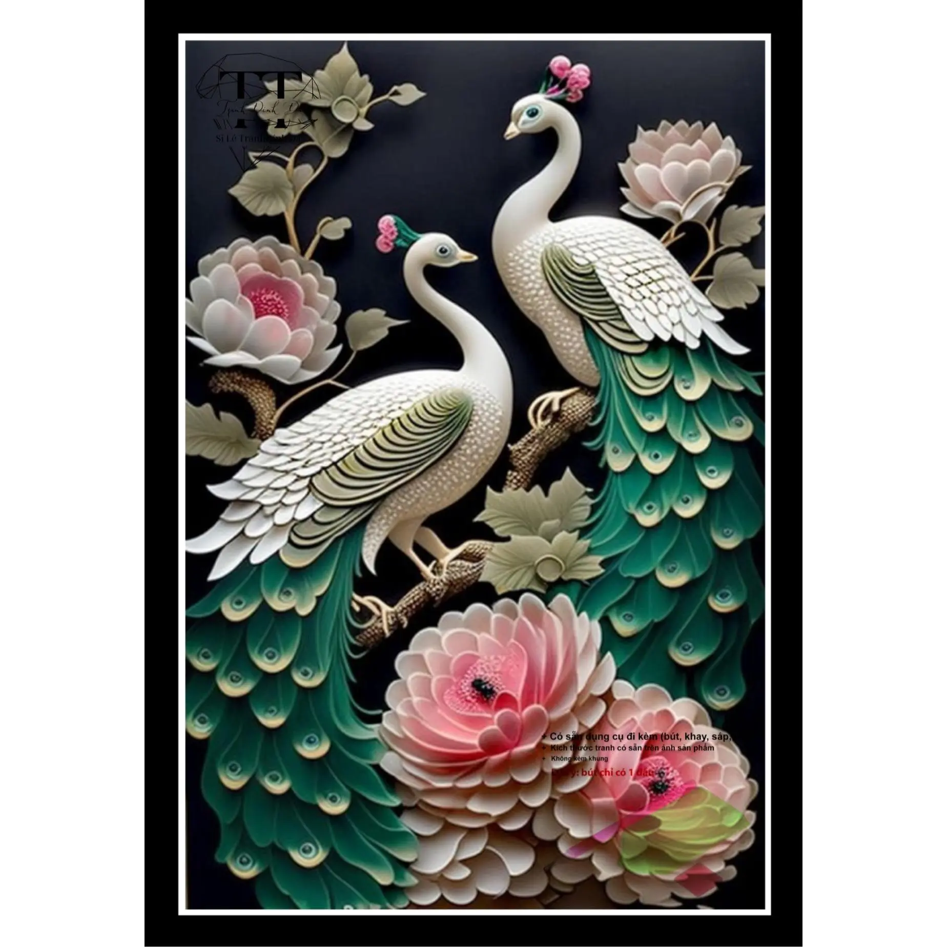 Tranh đính đá tự hoàn thành 30x40cm ChimCông H198 tranhdinhda 💎 Diy Handmade Làm Đồ Handmade