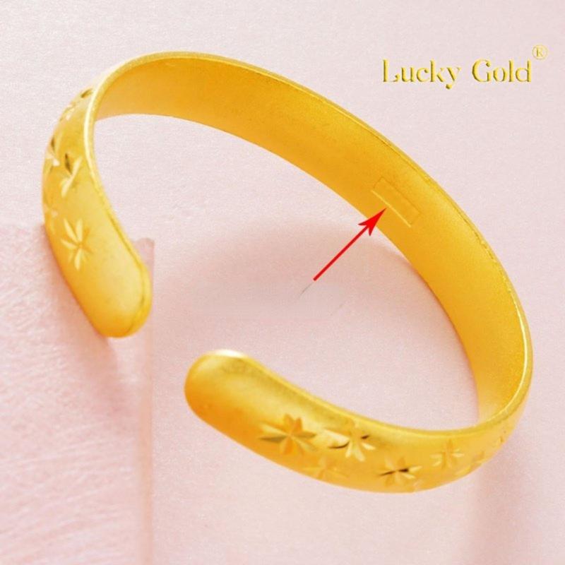 Product Introduction of [Lucky K Gold]  24K Gold Thickened Glossy Women's Starry Sky Open-Ended Bracelet Au999 Meteor Shower Bracelet 79