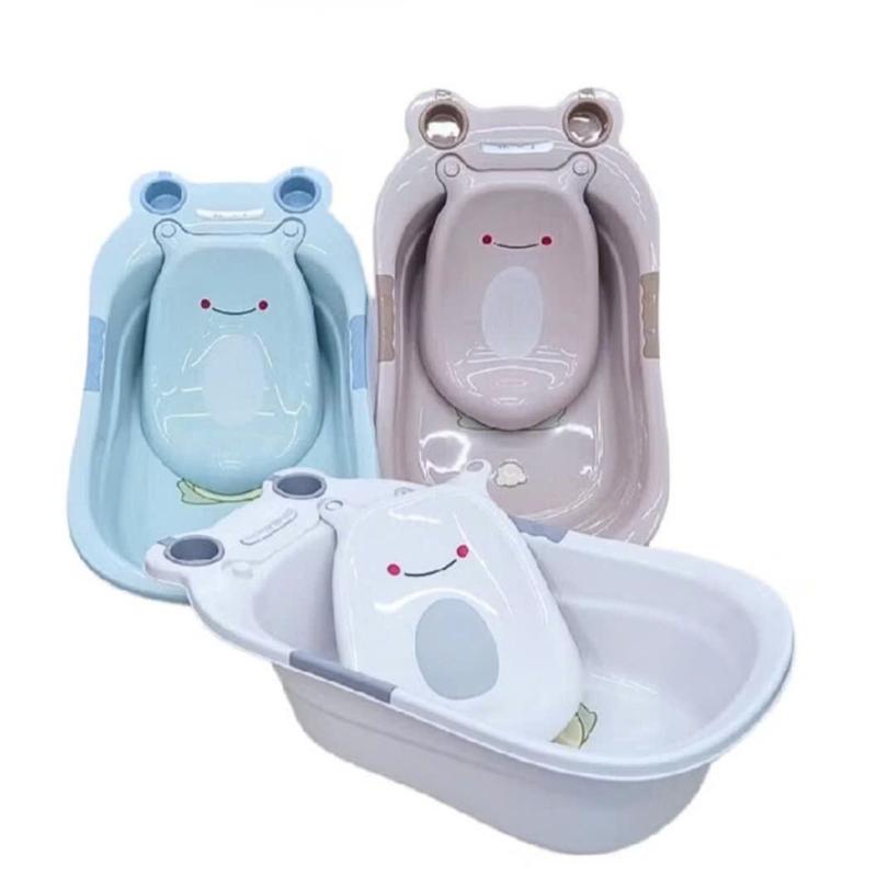 Thau chậu tắm cao cấp hình Ếch Hokori cho bé có van thoát nước, kích thước D 85 x R 48.5 x C 25cm