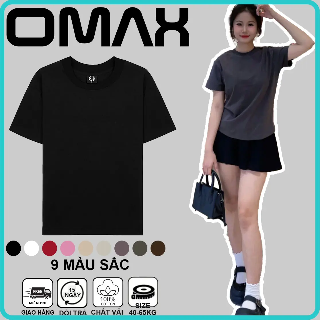 Áo Thun Cổ Tròn OMAXTEE Chất Vải Coton Tự Nhiên Cáo Cấp Thoáng Mát Fom Babytee Tôn Dáng Cho Nữ  [B00]
