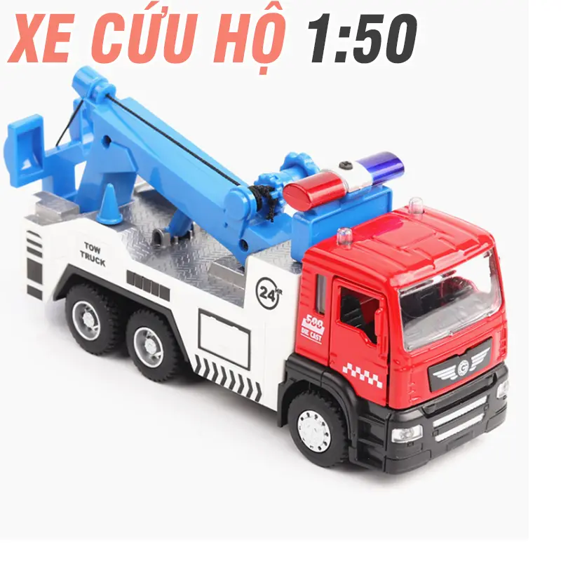 Xe ô tô cứu hộ đồ chơi trẻ em Mô hình tỉ lệ 1:50 CÓ ÂM THANH VÀ ĐÈN Bé trai Toy 0