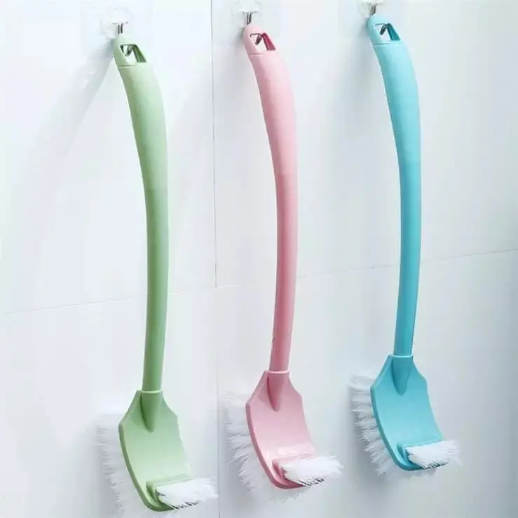 Sikat Toilet 2 Sisi Gagang Panjang / Alat Gosok Lantai Kamar Mandi Kloset / Long-Handled Toilet Brush Double-Sided / Sikat Pembersih WC Closet Sudut 2 Sisi Melengkung Lengkung Bengkok Serbaguna 0