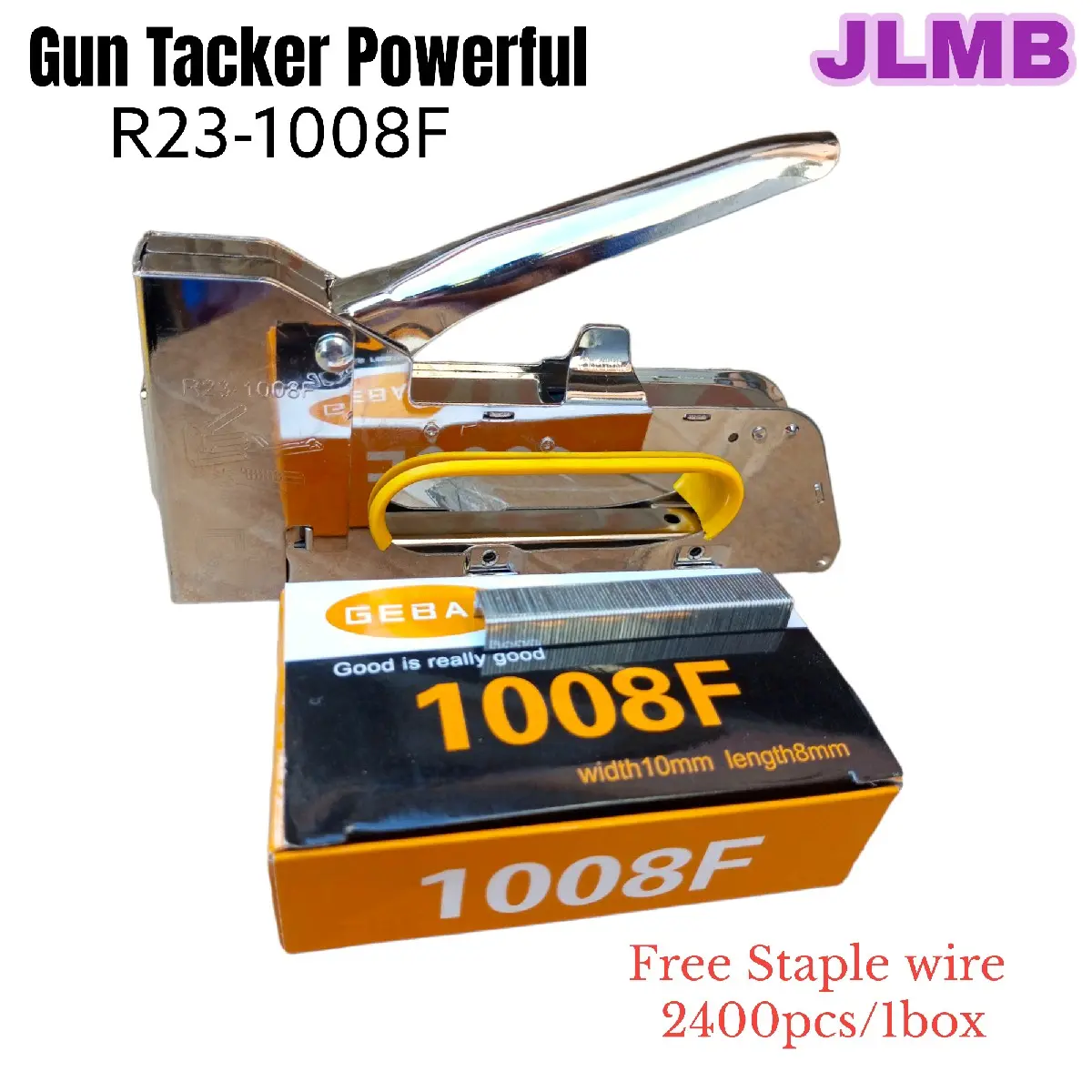 Gun Tacker Powerful Industrial 1008F Free Bala Staple wire (2400pcs ...