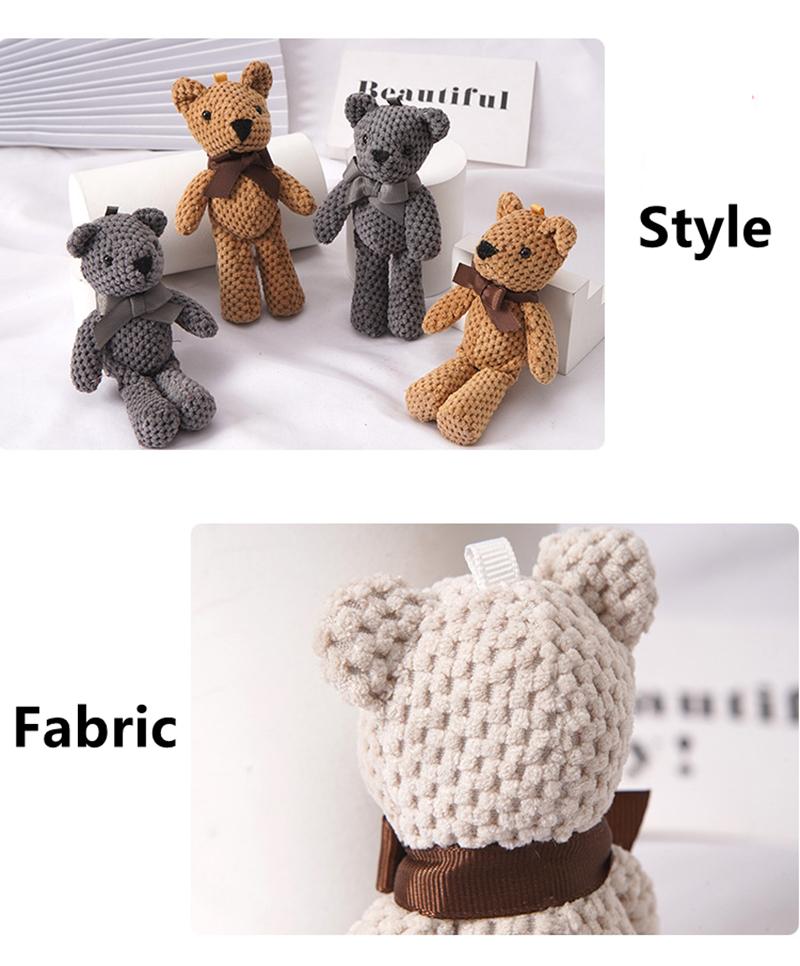 Product Introduction of Baby Bear Stuffed Plush Toys 15CM Plush Animals Cute Bag Key Pendant Children Dolls Birthday Gifts Wedding Party Decor 13