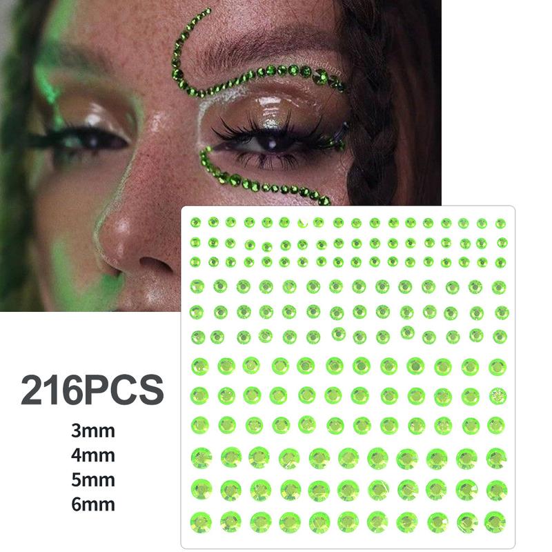 Diamond Face Stickers Nail Art Diamond Face Performance Party Makeup Ball Decorations No Glue Decorative Face Stickers 8