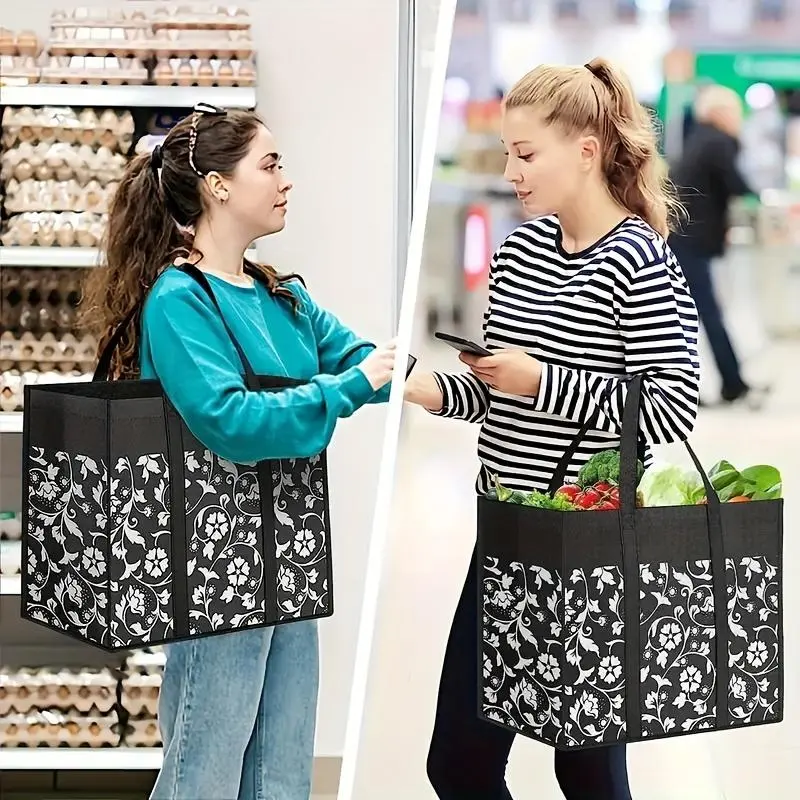 Reusable Shopping Bag, 1 Count Foldable Tote Bag, Storage Bag for Home Office School, Home Organizer for Daily Use 6