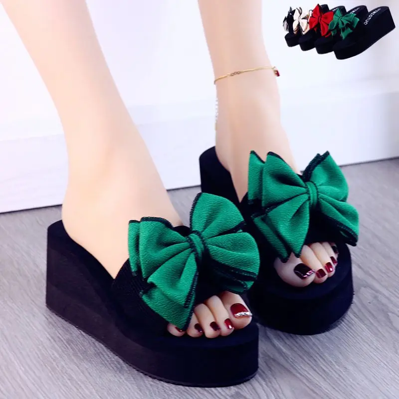 Dép Đế Xuồng Đi Biển, Dành Cho Nữ, Quai Đơn, Nhẹ, Không Trơn Trượt, Cao Gót, Thích Hợp Cho Các Hoạt Động Ngoài Trời, Nơ Lớn, Đi Chơi Và Du Lịch, Hàng Mới Về Mùa Hè 2024