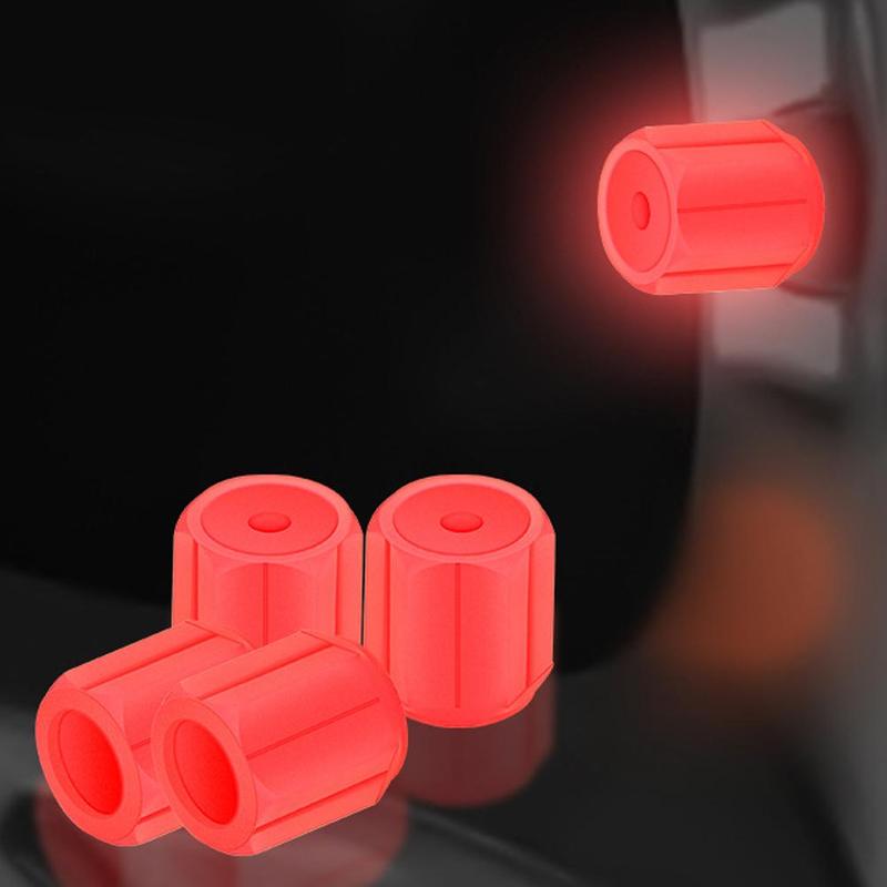 4Pcs Luminous Car Valve Cap Dust-proof Decorative Tires Tyre Stem Covers Applicable Accessories Universal Motorcycle Bike #448503 5