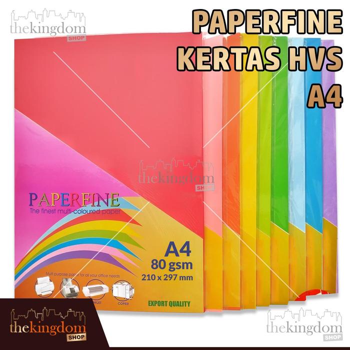 Paperfine Jual Paperfine Kertas HVS Warna A4 80gsm 210x297mm Isi 25 Lembar Cocok ...