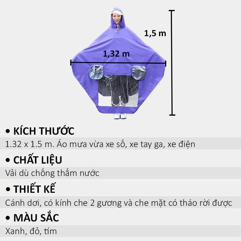 Product Introduction of Áo mưa phản Quang loại 1 có 2 đầu đi xe máy có phản quang chất liệu cao cấp, mềm mịn - siêu nhẹ - siêu chống nước - chống thấm 4