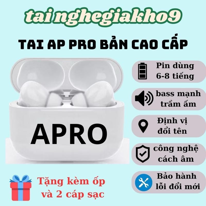 Tai nghe bluetooth APro bản cao cấp pin 6-8h bảo hành 6 tháng , tặng kèm ốp trong và cáp sạc usb Nhét Tai Kem airpod pro 1 tai  nghe pro2 anc