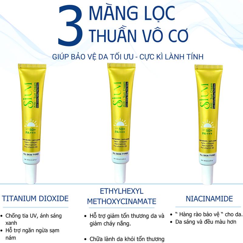 Kem Chống Nắng Sium SPF50+ Tuýp Lớn 60ml Skincare Dành Cho Women 1