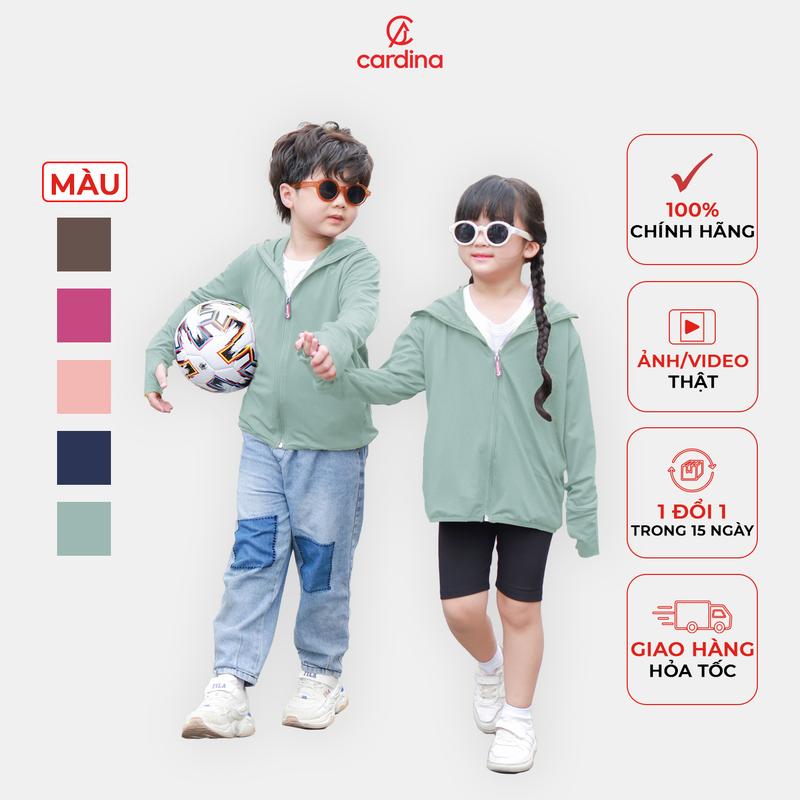 [Tặng khẩu trang] Áo Chống Nắng Trẻ Em CARDINA 2 Lớp Chất Thun Lạnh Aircool Nhật Bản Cao Cấp Chống Tia UV 4NHK01 Nam Sport Top Đồng