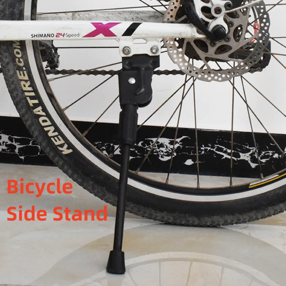 Mountain Bike Side Stand Road Bike Rear Mount Stand Aluminium Alloy Bicycle Kickstand Adjustable Length for 26er/27.5er/29er