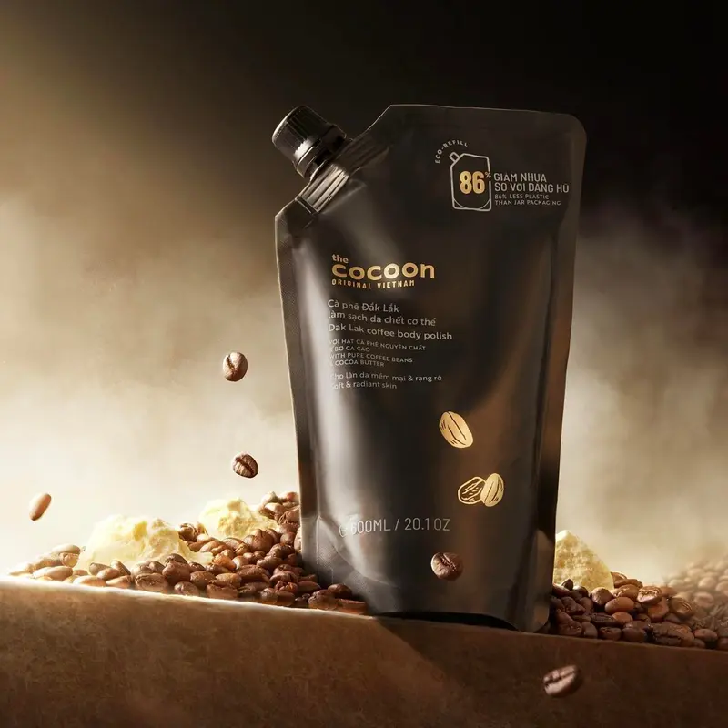 Cà phê Đắk Lắk tẩy da chết cơ thể Cocoon cho làn da mềm mại & rạng rỡ 600ml Túi Refill 6