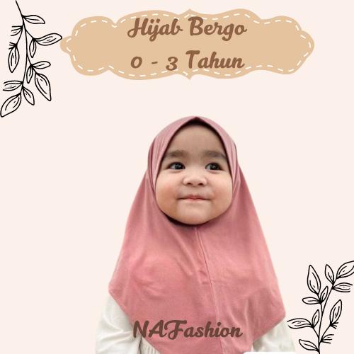 Hijab Bergo Instan Anak Bayi 03 bulan - 2 Tahun  Kerudung Muslim Segitiga Pashmina 2