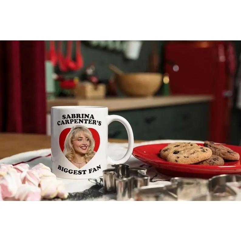 Sabrina Carpenter's Biggest Fan Mug, Ceramic Coffee Cups for Music Lovers, Perfect Gift for Fans, 11oz, Birthday, Christmas, For her, 3