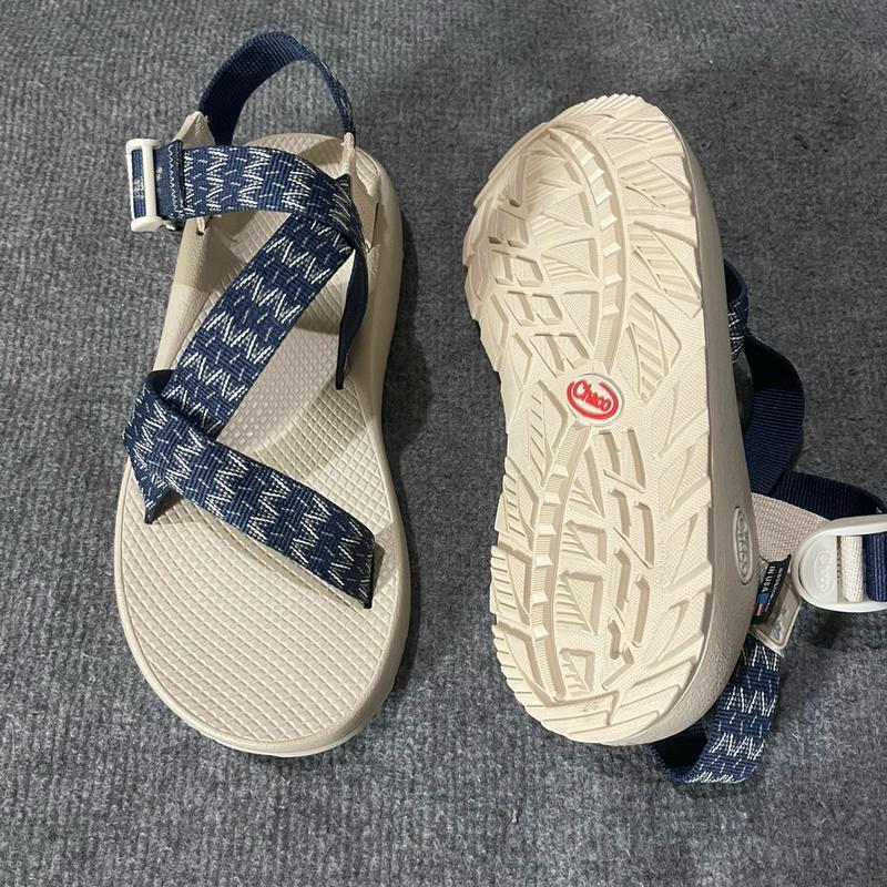 ( Đế Thơm )Giầy sandal Chaco Cao cấp thơm quế xanh kem huyền thoại Đế Bằng Cao Su Nam DéP
