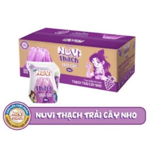 (Nutifood)Thùng 24 túi nuvi Jelly 110ml trái cây thạch đào/thạch nho/lúa mạch Ăn Vặt 1