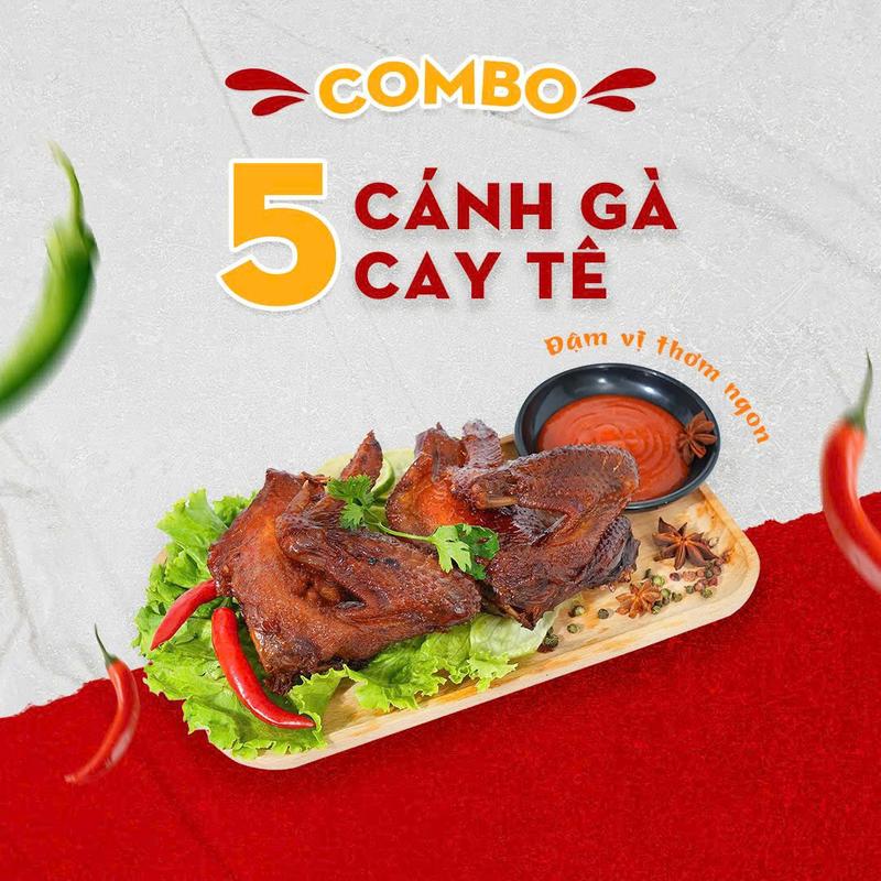 [Combo 5 cánh gà tê cay] Cánh gà cay tê sấy khô ăn liền by MINH CHÂU FOOD đồ ăn vặt giá rẻ đồ ăn liền nội địa ngon
