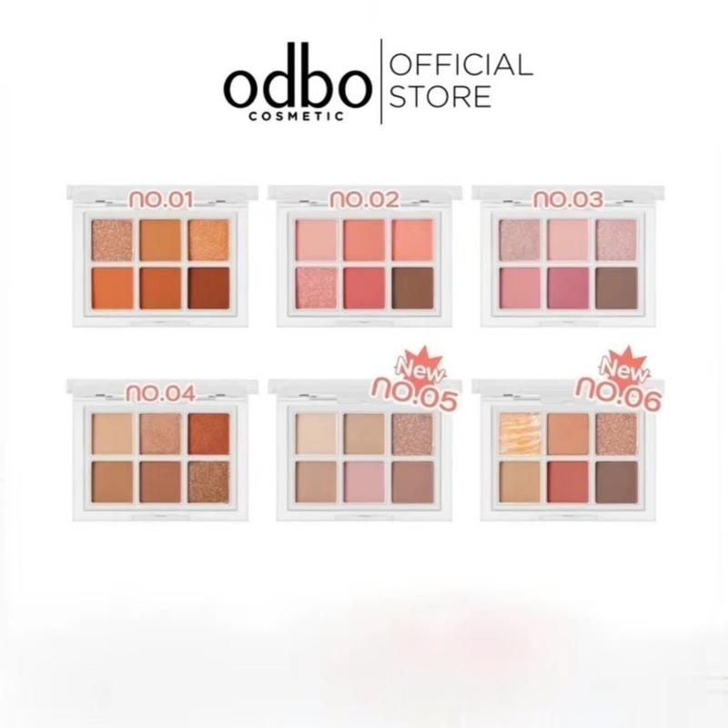 [ODBO] Bảng phấn mắt và má hồng ODBO 6 ô Màu Nhũ Lì Eye Blush CRUSH Signature Eyeshadow Palette Thái Lan OD276 Trang Điểm