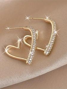 Aros de diseño con forma de corazón irregular, Joyería de moda para mujeres, Joyería comodín y exquisita para regalo de cumpleaños