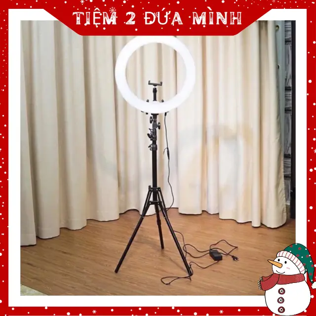 Đèn Livestream Size 26 30 33 36 cm và Chân 2m1 Hỗ Trợ Chụp Ảnh, Make Up Trang Điểm, Quay tiktok... Phụ Kiện Selfie Led 0