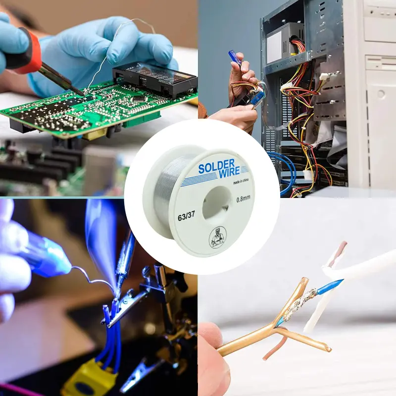 Lead Roll Soldering Timah Kawat Solder Gulung Diameter 0,8mm 50g 63/37 Wire Tinol Tenol Elektronik Uk 0,8 mm 50 Gram Logam 5
