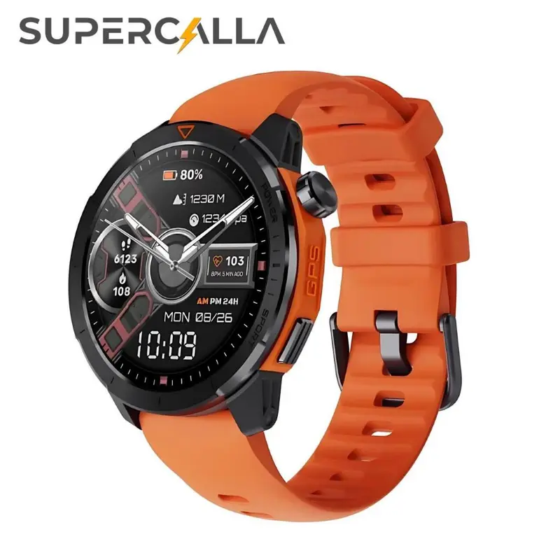 Supercalla New MG04 AMOLED smart watch high quality heart rate fitness tracker sport gps smart watch 0