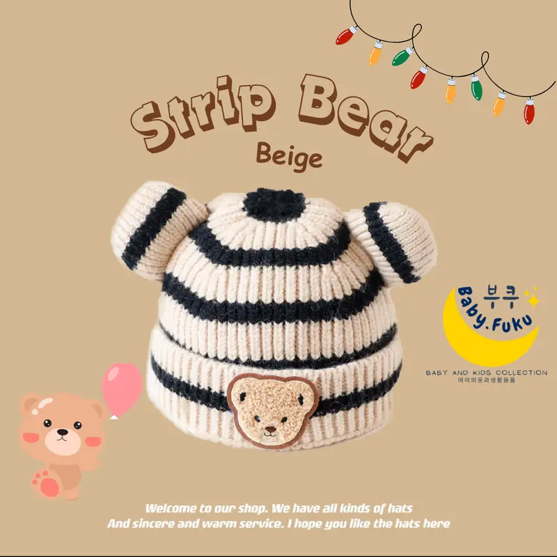 Baby.Fuku Topi Kupluk Anak Topi Bayi Kupluk Bayi Bahan Wol Rajut Banyak Motif Cewek Cowok Perempuan Laki-Laki 7