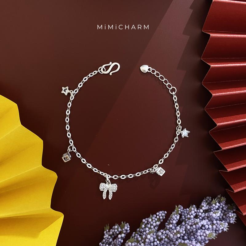 Lắc Tay Bạc Nữ, Lắc Bạc Nữ Đẹp, Lắc Bạc Dây Chữ O Phối Hoạ Tiết Nơ Xinh Xắn, Đáng Yêu, Làm Quà Tặng Đẹp, Sang Trọng [Mua Trên Live Tặng Nước Rửa Bạc] 3