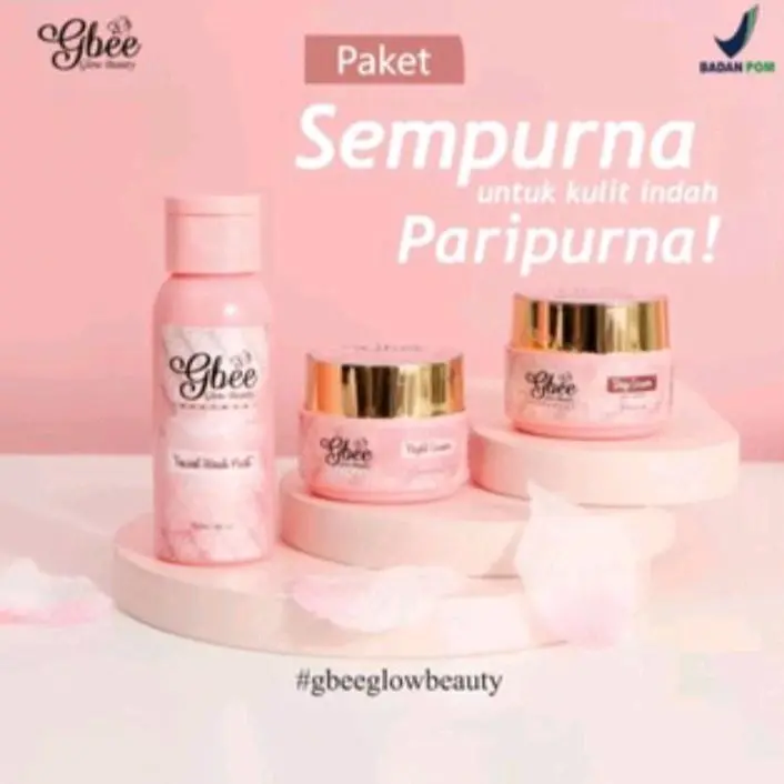 Gbee Glow Beauty Paket Normal Pink Untuk Semua Jenis Kulit Kontrol Minyak ,Kulit sensitif, Memutihkan Wajah