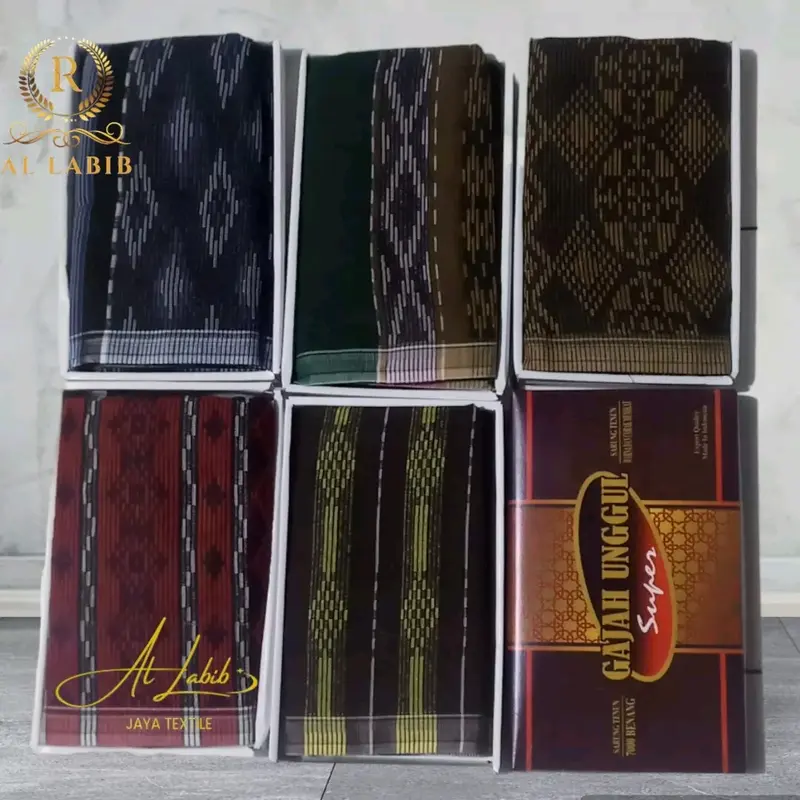 Sarung Tenun Dobby Refir Berkualitas Terbaik Pria Dewasa Sholat Santri Souvenir Hajj Poliester Katun Muslim Nyaman Motif Tebal Hitam Putih Kain Remaja 1