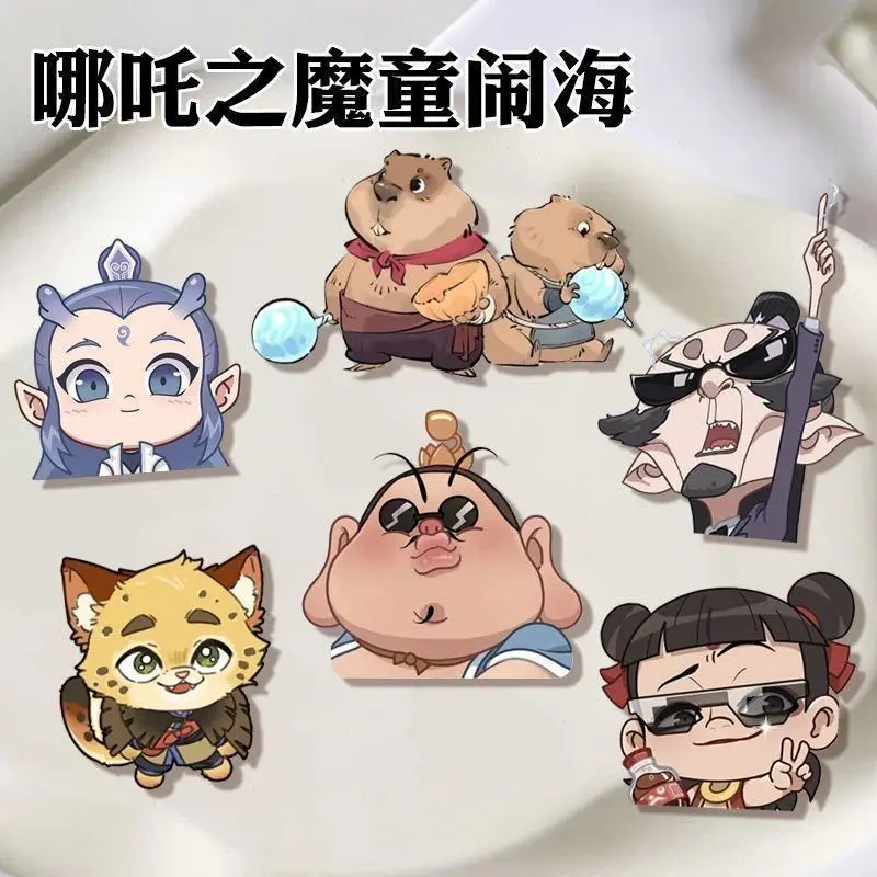 2025 Nezha: The Magical Child of the Sea Anime Student Badge Pin Backpack Cartoon Gift Pendant Anime Accessories