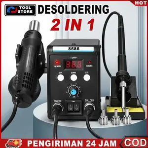 Convenyy Solder Station Digital 8586 700W 2 in 1 Stasiun solder Suhu yang dapat disesuaikan Alat las dan desolder