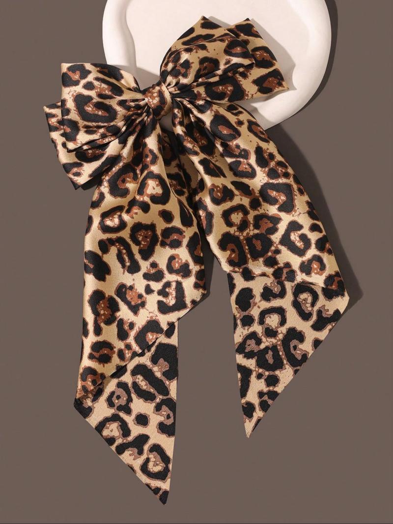Product Introduction of Leopard Print Bow Decor Hair Clip, Casual Hair Accessories for Women & Girls, Minimalist Headwear Suitable for Thick Hair 2
