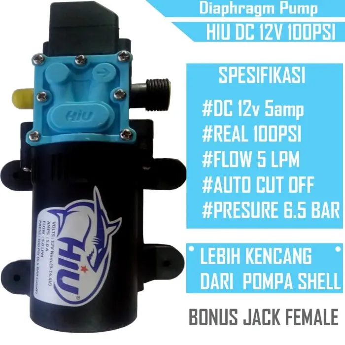 POMPA DC 12v HIU 5 LPM 6.5 BAR - Single Pump 100 PSI 2