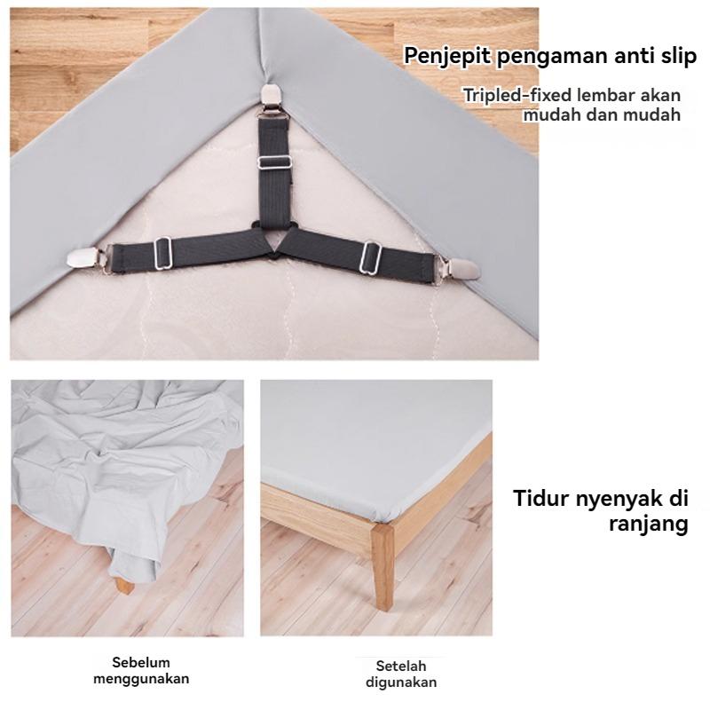 8 Pasang Klip Sprei Premium - Penjepit Sudut Sprei Anti Lepas, Pengait Sprei Tempa Tahan Lama, Penjepit Sprei 8 Titik untuk Kasur dengan Kancing Pengunci Ekstra Kuat