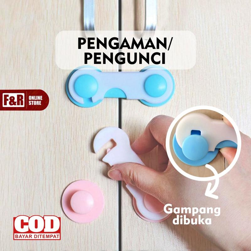 Product Introduction of Pelindung Pengunci Pengaman Laci Lemari Furniture Pintu Kulkas Perabotan Rumah Tangga Bayi dan Anak Biru 1