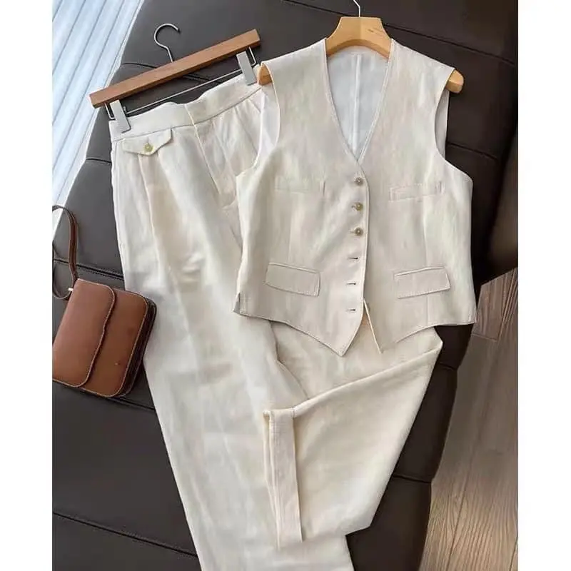 Set linen ghile và quần dài 101cm năng động thoải mái 1