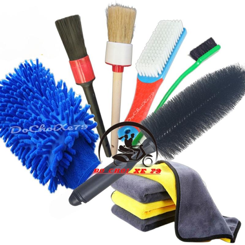 Combo 7 Dụng cụ Rửa Xe Máy ô Tô Tại Nhà Toàn Diện