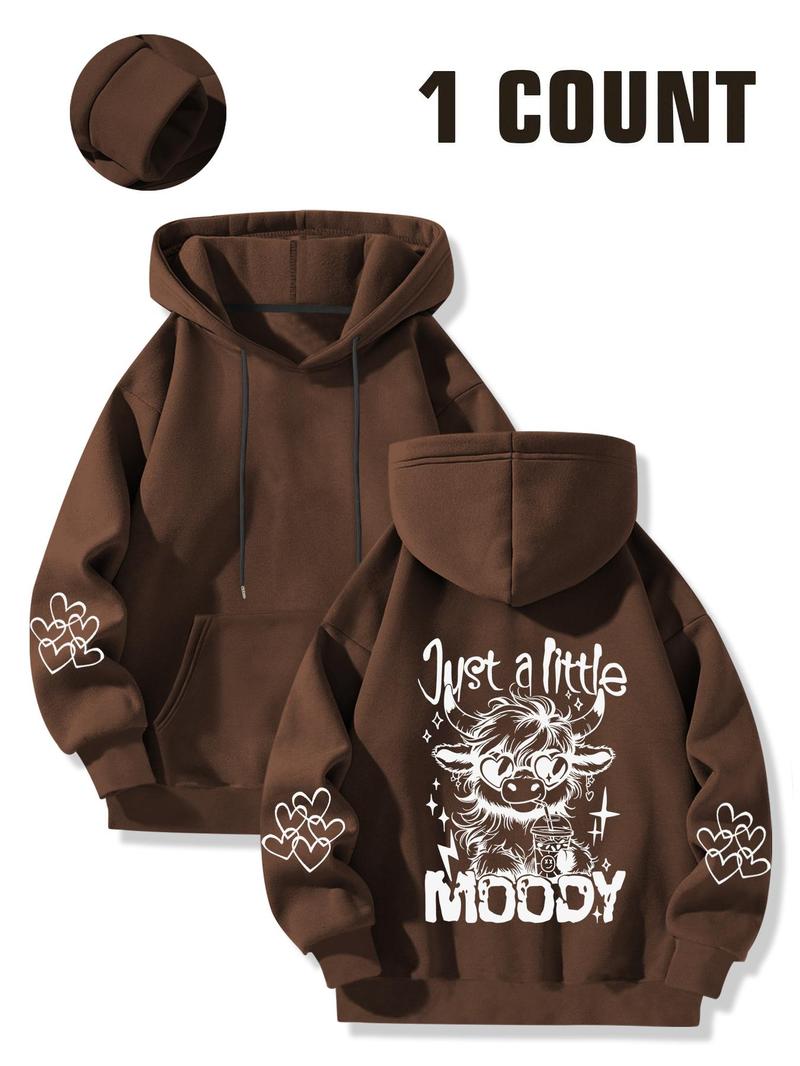 Product Introduction of Women's Cow Print Hoodie, Fashion Casual Hooded Sweatshirt for Daily Holiday Outdoor Wear, Women Clothing for Fall & Winter 8