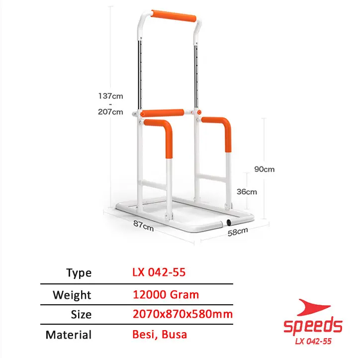 SPEEDS Chin Up Hanging Bar Pull Up Bar Alat Olahraga Fitness Gym Rumah Home Gym Iron Gym 042-55 7