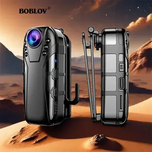 Boblov L02 1080P Inframerah Malam Visi Full HD Kamera Mini Dash Cam Polisi Camcorder 125 Derajat Sudut Super Lebar kamera kecil vlog Jam