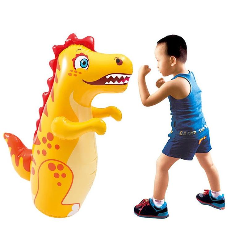 Fun Interactive 3D Inflatable Dinosaur Punching Bag Dinosaur Shape Gifts Standing Punching Bag PVC Parent Child Toys Outdoors Game 8