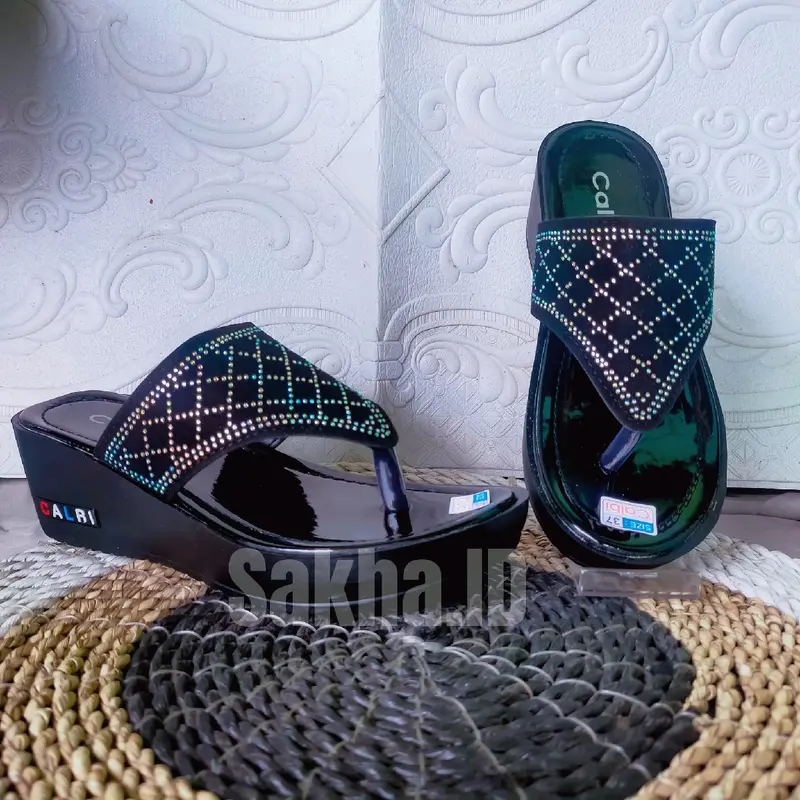 [Best seller] SANDAL WEDGES CALBI WANITA MURAH Wedge Karet Sendal Cewek 3