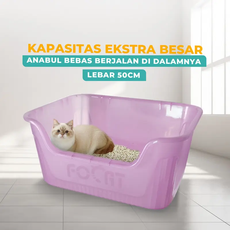 Pet Litter Box Ekstra Besar 50CM M31 Bak Pup Kucing Anabul Jumbo / Big Size Pet Litter Box 3
