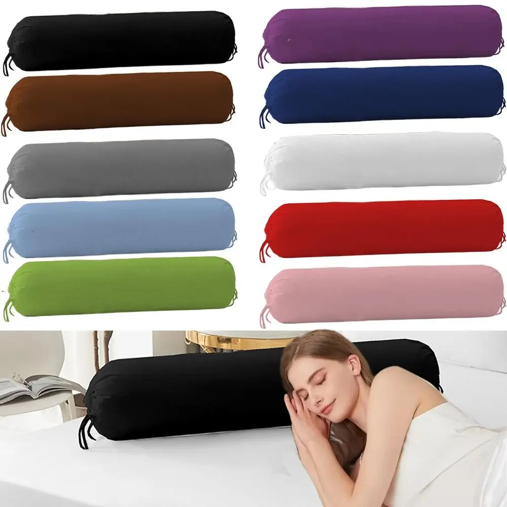 Home Decor Solid Color Long Cylindrical Pillowcase Removable Washable Bedroom Neck Bolster Pillowslip Household Durable Pillow Case