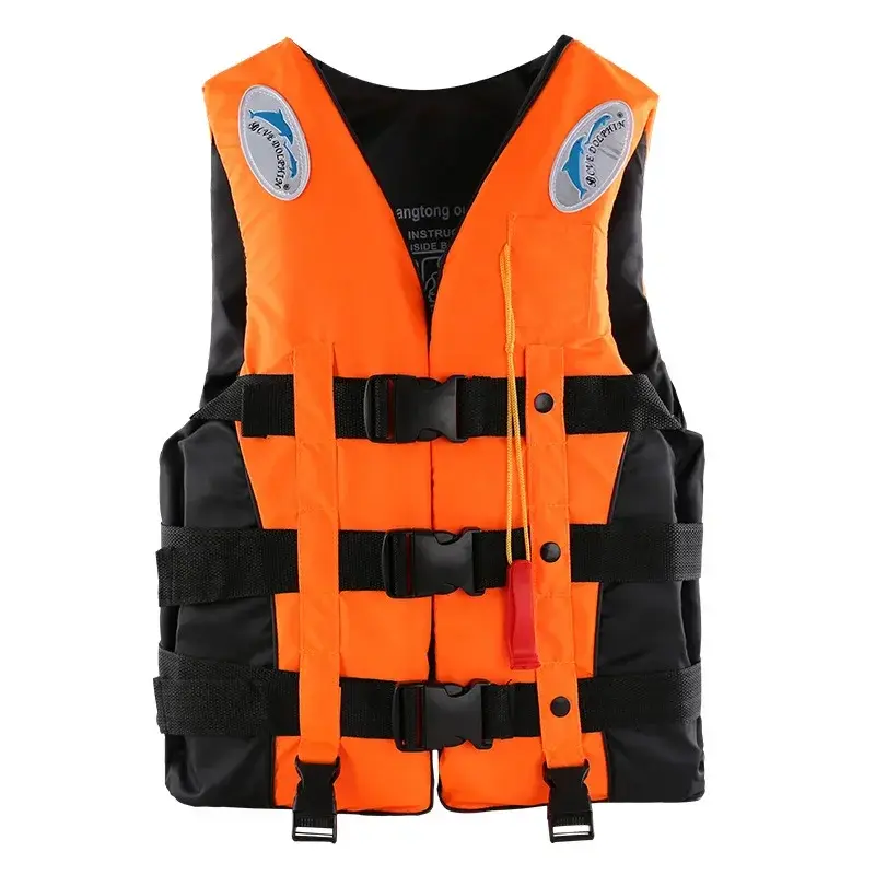 Outdoor Adult  Swimming Life Jacket Adjustable Buoyancy Survival Suit Polyester Children Life Vest with Whistle