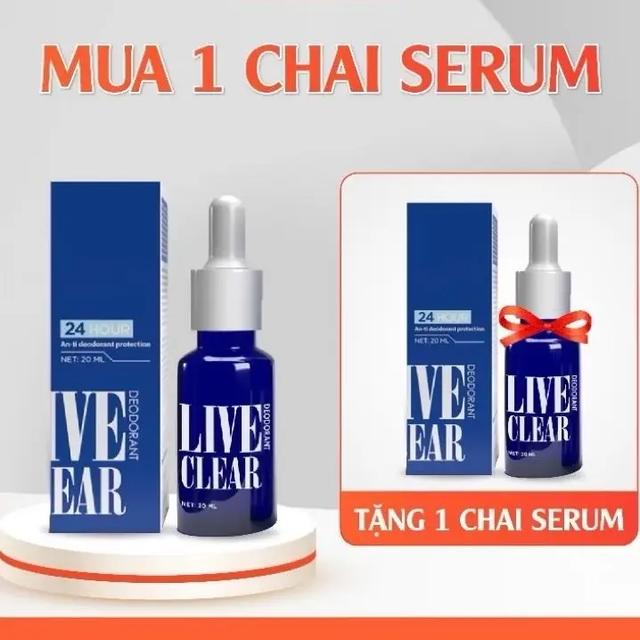 ￼Khuyến Mãi ( Mua 1 Tặng 1) Serum Hỗ Trợ Giảm Mùi Hôi Nách Mồ Hôi Chân Tay LIVE CLEAR Thanh Tô  20ml